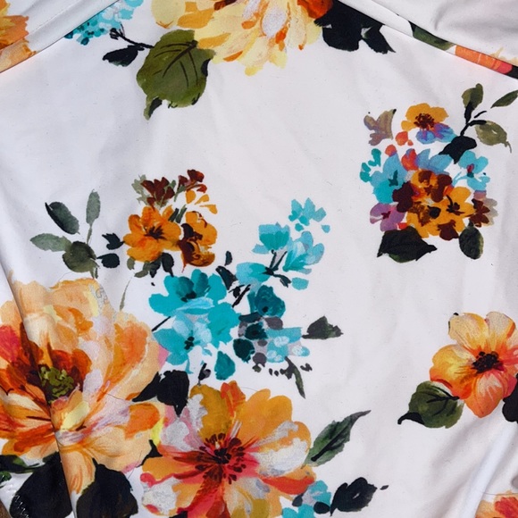 NWT One-Piece White and Colorful Floral Swimsuit / Swimwear for Women - Picture 4 of 5